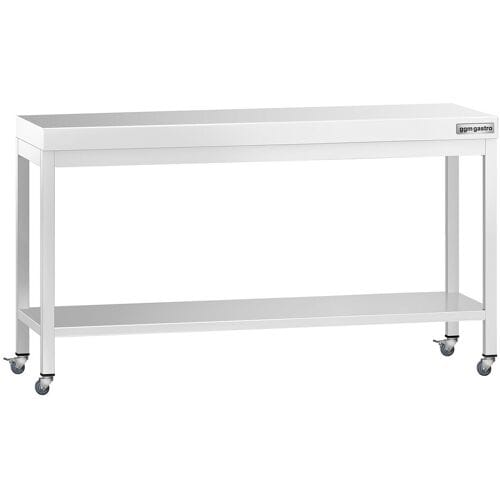 GGM Gastro Edelstahl Arbeitstisch PREMIUM - 1800x700mm - mit Grundboden & Rollen