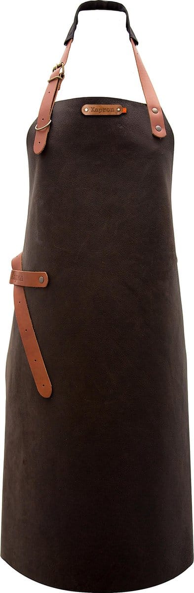 Xapron leren schort Utah Choco - xl-lengte-89-cm-breedte-70-cm