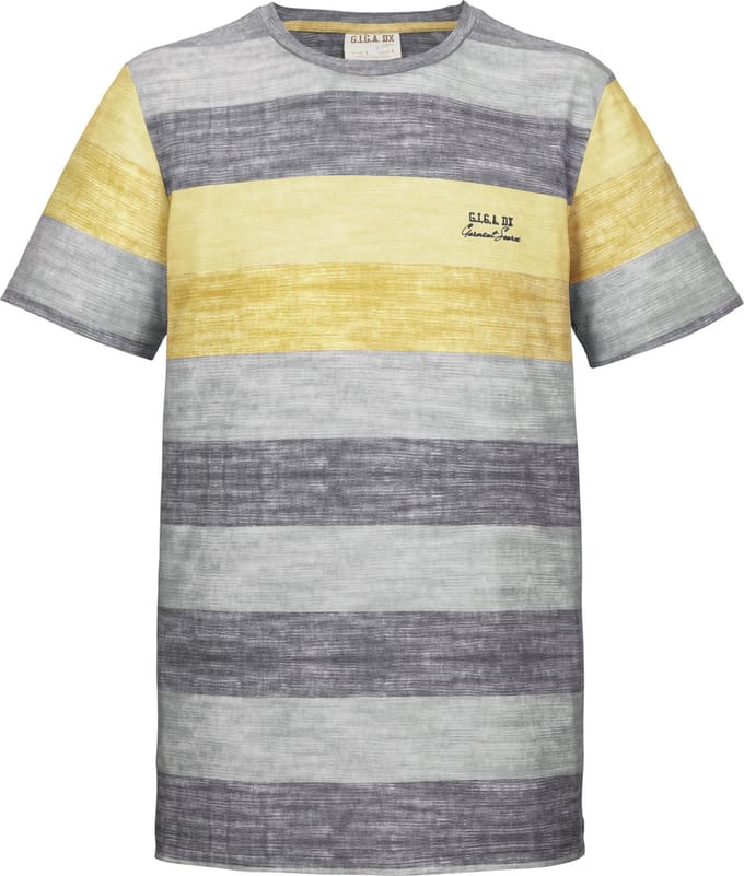 Killtec heren shirt - shirt heren KM - olijfgroen/geel gestreept - 39603 - maat M
