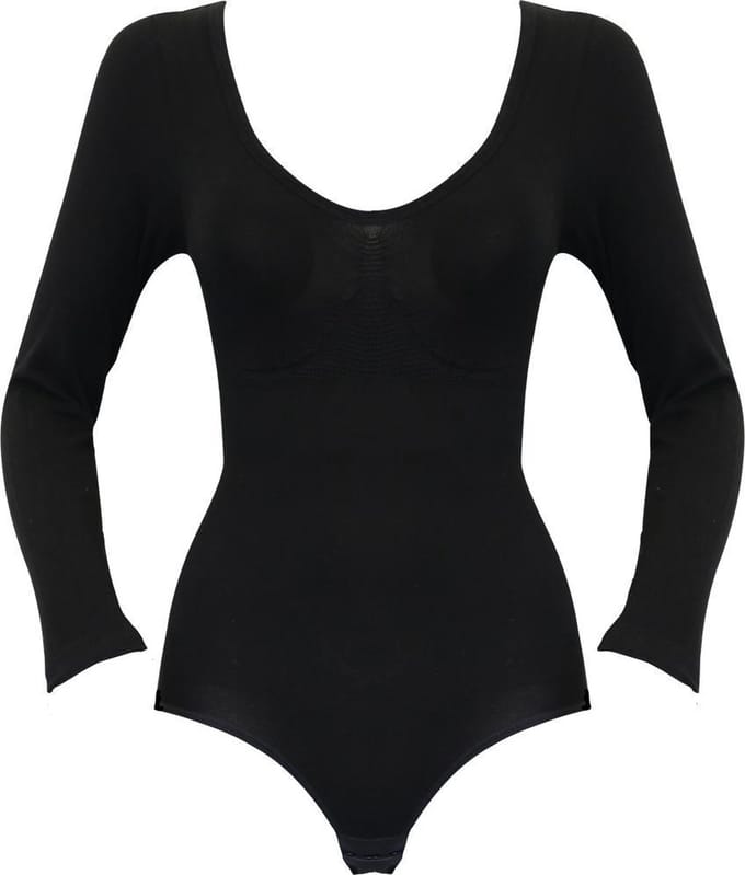 MAGIC Bodyfashion Longsleeve Bodysuit Bamboo Bamboo Black Dames - Maat S