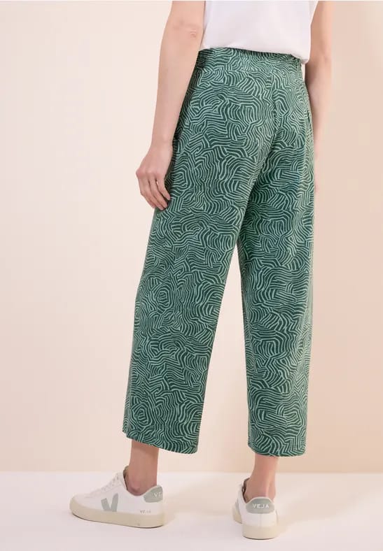 3/4 Broek met gedessineerde Wide Legs