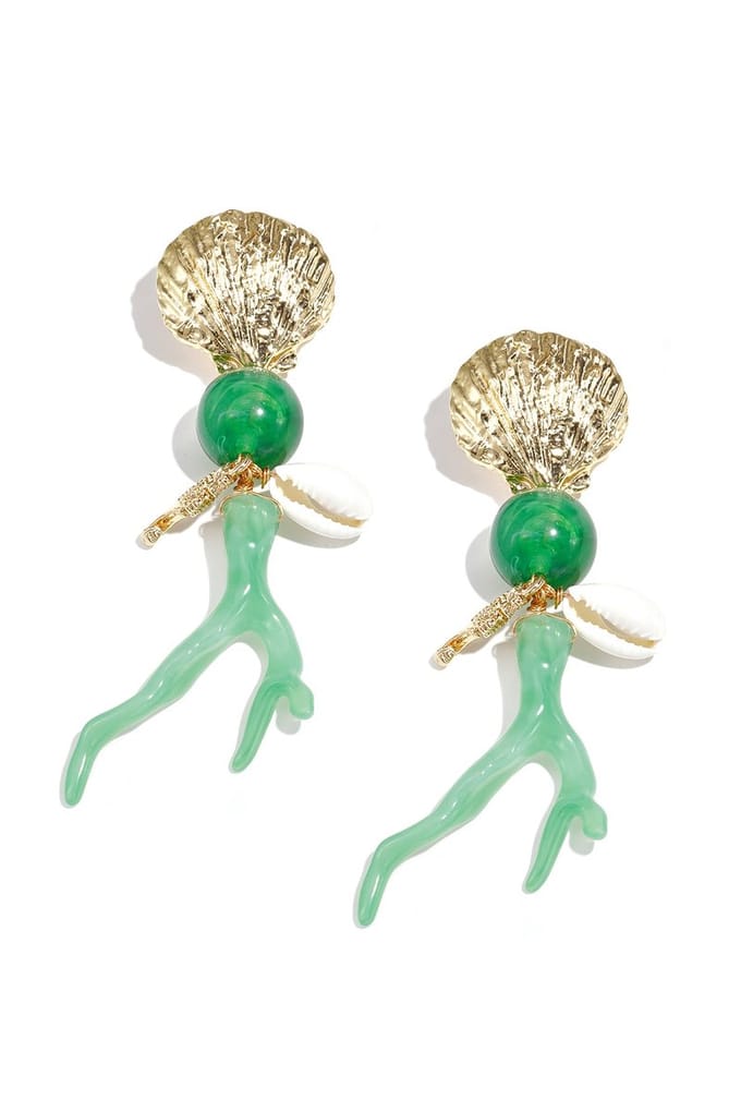 Oorbellen met koraal en zee hangers