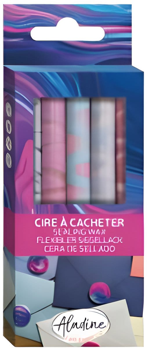 Aladine waxsticks creatief knutselen 5 stuks marmer-effect Powdered Mist.