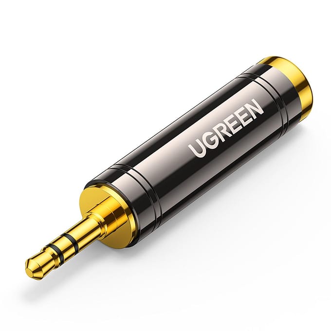 Ugreen - audioadapter - van 3,5 mm - (mannelijk) - naar - 6,35 - mm - mini-jack - (vrouwelijk) - grijs - (AV168)