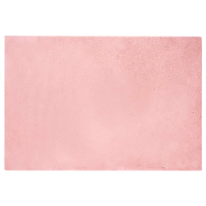 vidaXL Antislip vloerkleed van imitatie konijnenbont OLITE Roze