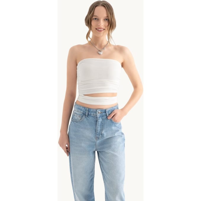 Bandeau Top zonder Schouderbandjes met Cut-Outs