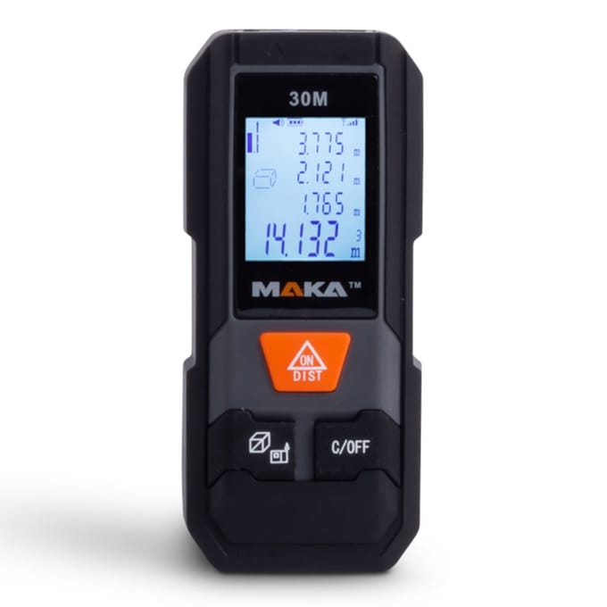 MAKA Digitale Laser Afstandsmeter 30 m - Aanpasbare meetreferentie - Lasermeter