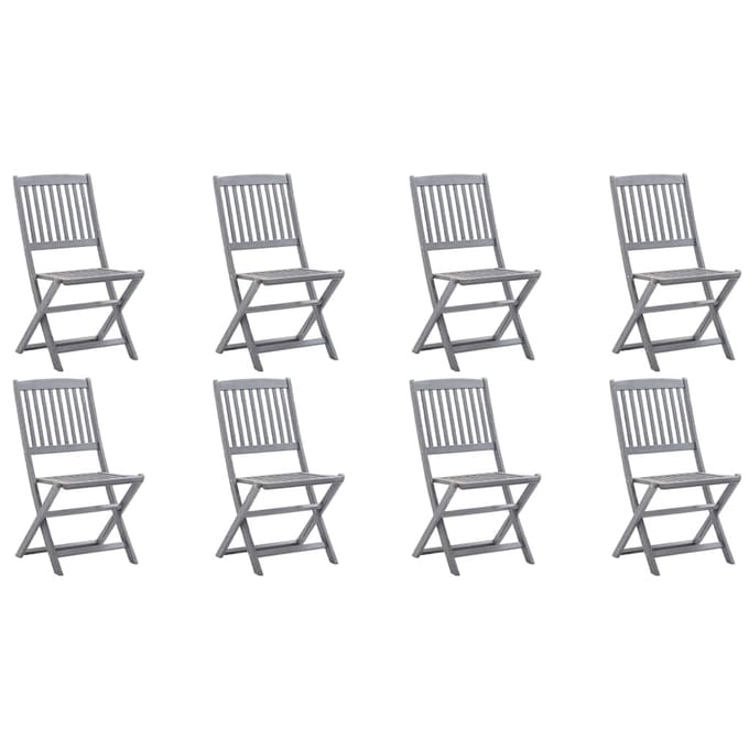 vidaXL - Opklapbare - stoelen, - 8 - stuks, - van - massief - acaciahout