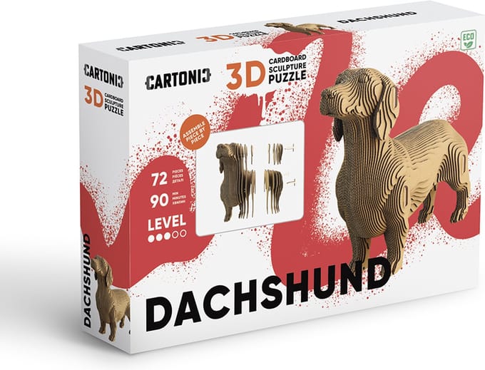 Cartonic - DACHSHUND - 3D puzzel- puzzels- DIY- kinderen en volwassenen