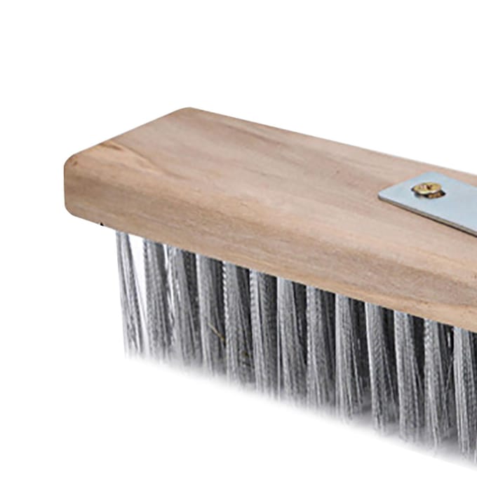 Brosse à Surface Rugueuse 30CM Polyvalente Acier Inoxydable Fiable Robuste Brosse Lave-Pont pour Garages beige