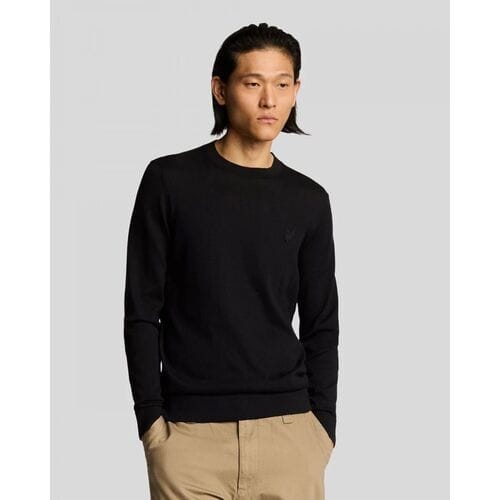 Lyle & Scott Superfine Cotton Crew Neck Trui - Zwart