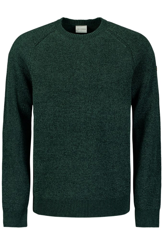 No Excess Pullover Crewneck 2 Coloured Chenille Dark Green Größe: XXL | Pullover Outlet | Herren | Grün