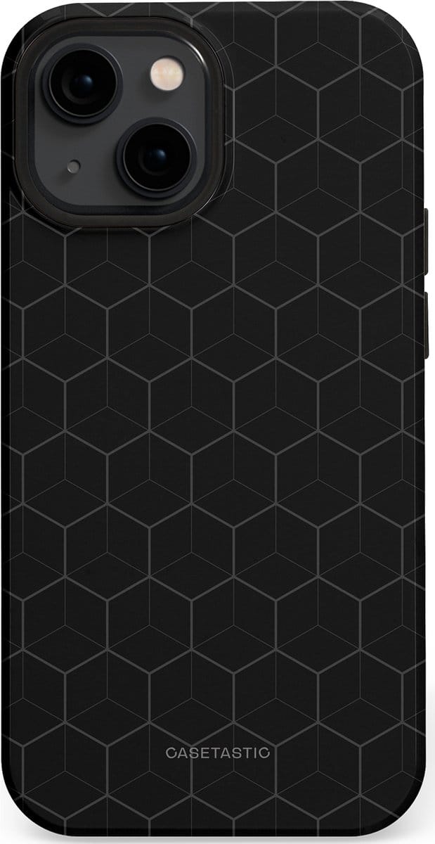 Casetastic hoesje geschikt voor Apple iPhone 13 mini - MagSafe - Dubbellaagse bescherming - Hexago - Fashion Case - Zwart