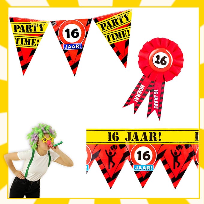 Feestpakket | Verjaardag | 16 jaar | Verkeersbord