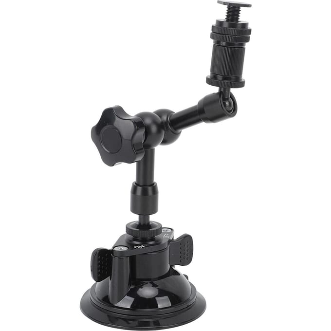 Autocamera Zuignap Sterke Ondersteuning 360 graden Universele Rotatie 8cm Basis voor Statief Camera Actie black