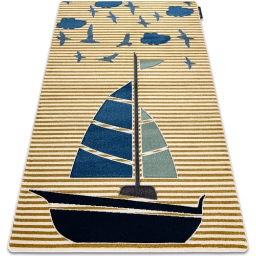 Kleden Rugsx Tapijt PETIT SAIL Boot , ZEILBOOT goud 140x190 cm