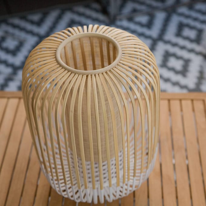Forestier Bamboo Light M tafellamp 39 cm wit