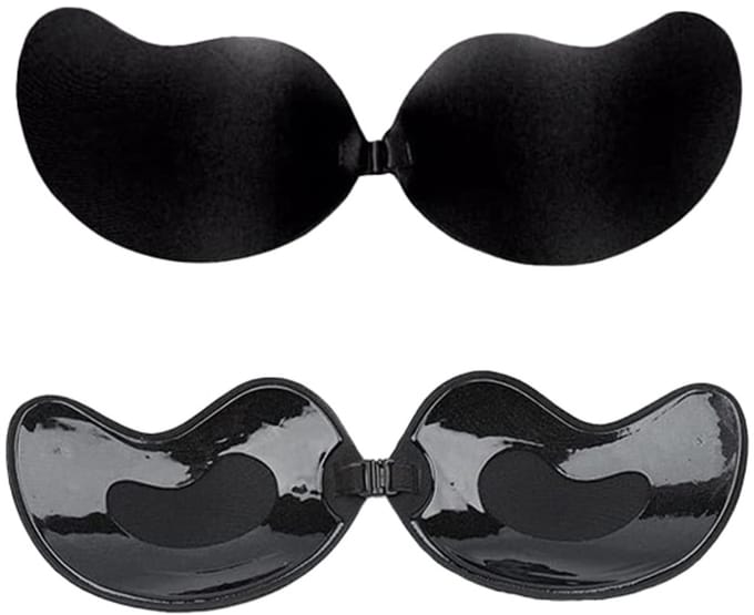 ATTREZZO® Strapless Plak BH Zwart - Cup B - met voorsluiting