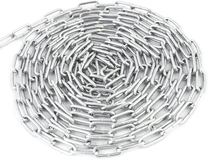 Stalen Ketting - Korte Schakel - Bevestiging Voorwerpen - Verzinkte Afwerking - 4mm 15 Meter