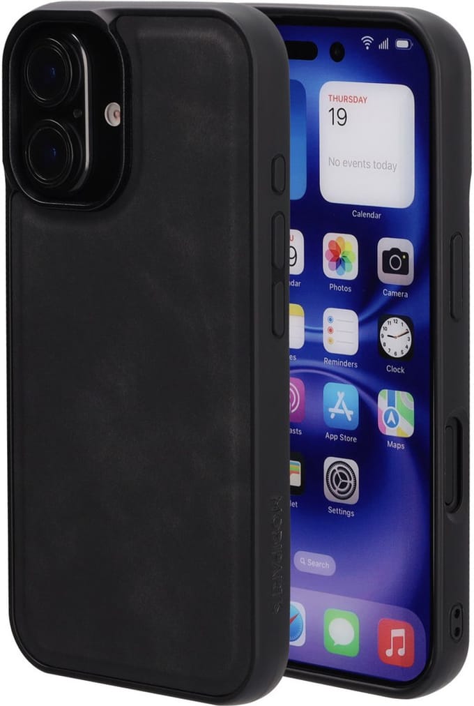 Mobiparts Classic Backcover geschikt voor Apple iPhone 16 Graphite - Zwart - MagSafe