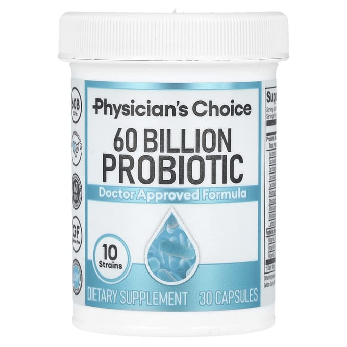 Physician's Choice, 60 Milliards de Probiotiques, 30 Capsules Végétales à Libération Retardée