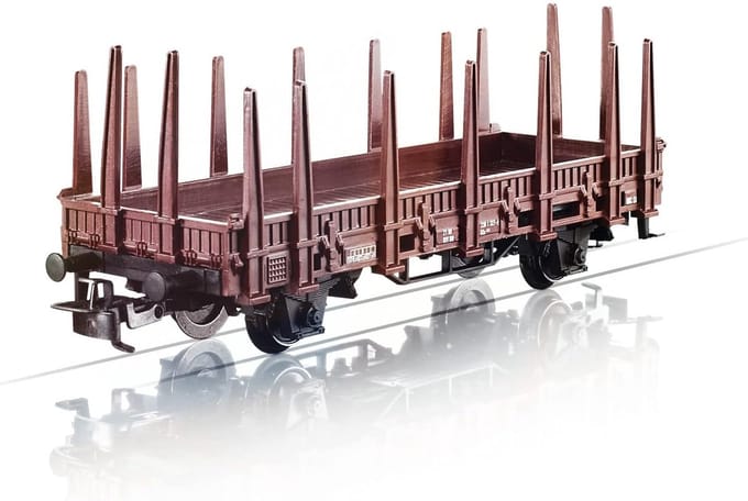 Model Trein Wagon - Goederenwagon Ring - Spoor Hobby - 18 Vaste Ringen - 115 cm - Bruin