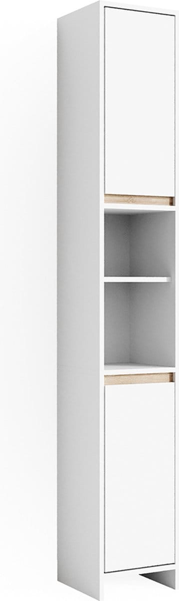 Vicco Emma Badkamerkast – 30 x 190 cm Wit/Sonoma