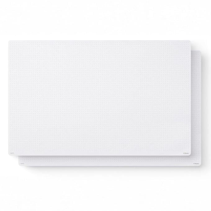 Set van 2 Grote Geruite Bureauscheurblokken - 28x43.2 cm - 120gsm Dik Papier, Punt Grid