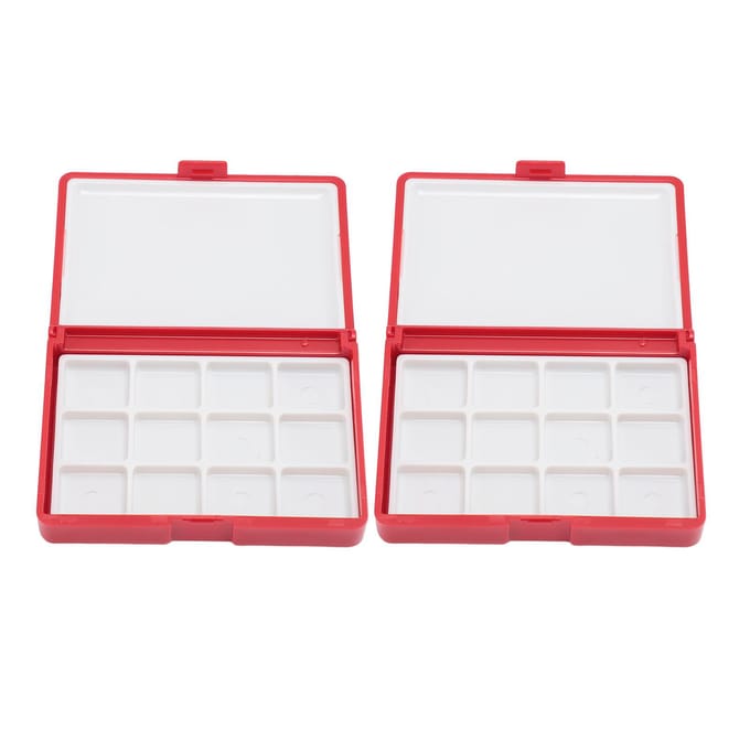 2 Stuks Draagbare Aquarel Doos Afneembaar Makkelijk Schoon te Maken Compact Mini Aquarel Palet Doos voor Flat 24