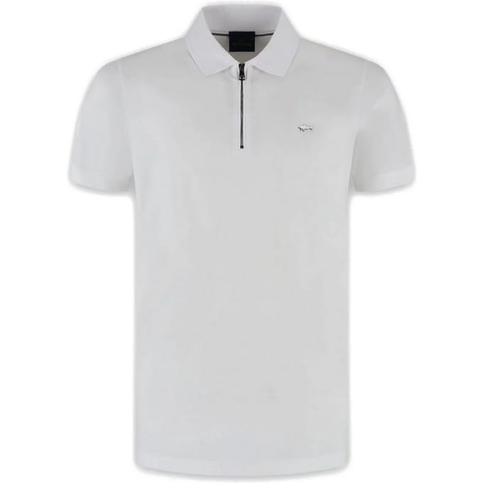 polo met rits man wit