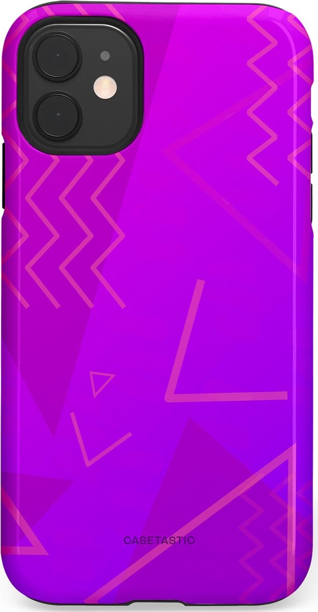 Casetastic hoesje geschikt voor Apple iPhone 11 - Dubbellaagse bescherming - Discowave - Fashion Case - Paars Fuchsia