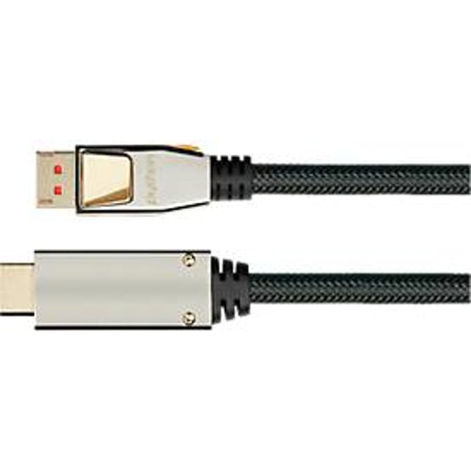 DisplayPort 1.4 kabel Good Connections Python® serie, tot 4K, volledig metalen connector & nylon vlecht, lengte 2 m, zwart