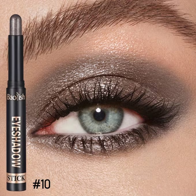 Oogschaduw Stick Donker Taupe – Langhoudende Metallic Oogschaduw met Shimmer Finish – Waterproof Eyeshadow Stick