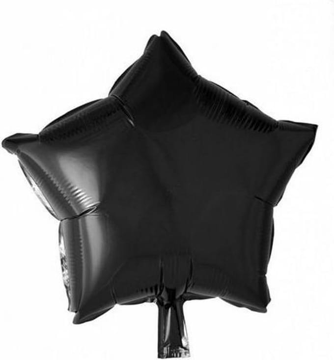 Folie ballon ster Zwart 46 cm