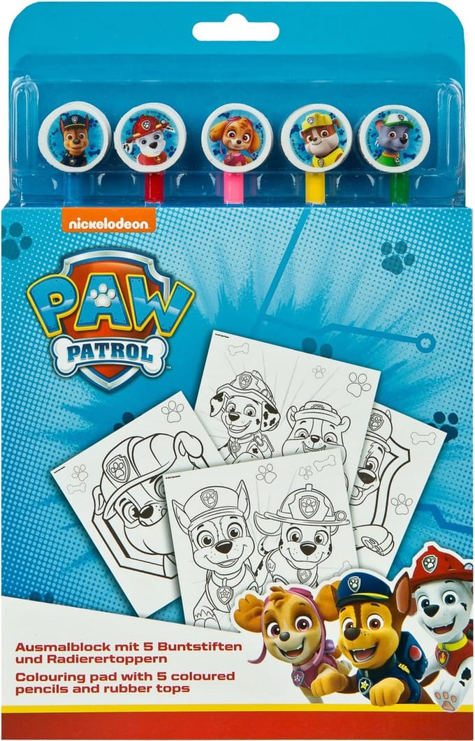 Undercover Coloring block PAW Patrol with 5 Colored Pencils
