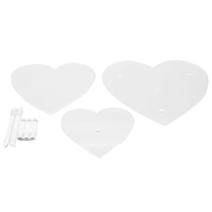 Acryl Cupcakestandaard 3 Laags Hartvorm Helder Dessert Display Houder voor Bruiloft Verjaardagsfeest white