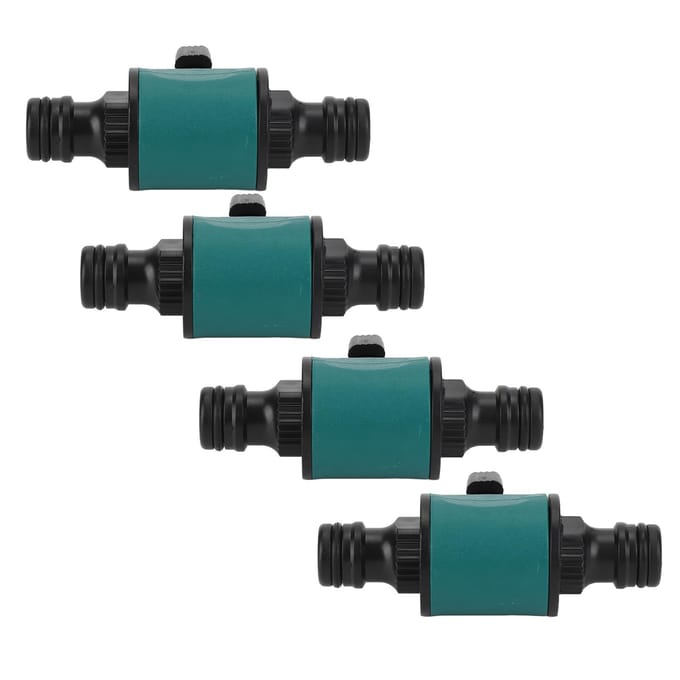 Lot de 4 connecteurs rapides pour tuyaux d'arrosage, en plastique, anti-fuite, double tête, pour système d'irrigation black