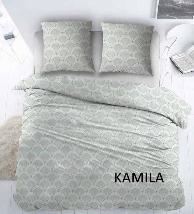 Katoen - Laken - 1 persoons - 180x290 - met kussensloop kamila green