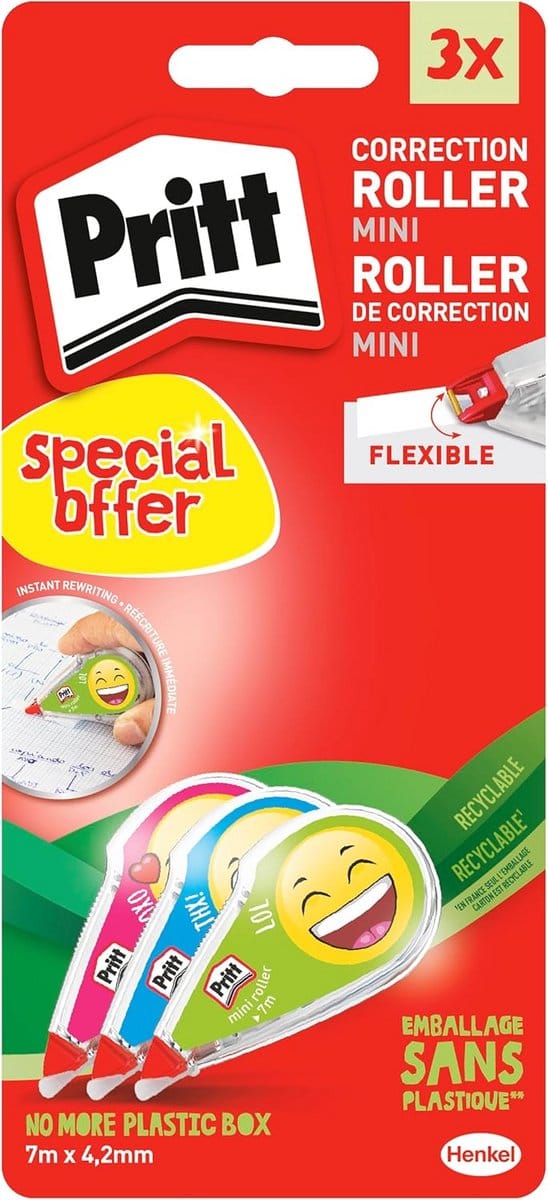 Corrector Mini Roller - Flexibele Witte Correctietape voor Nauwkeurige Correctie