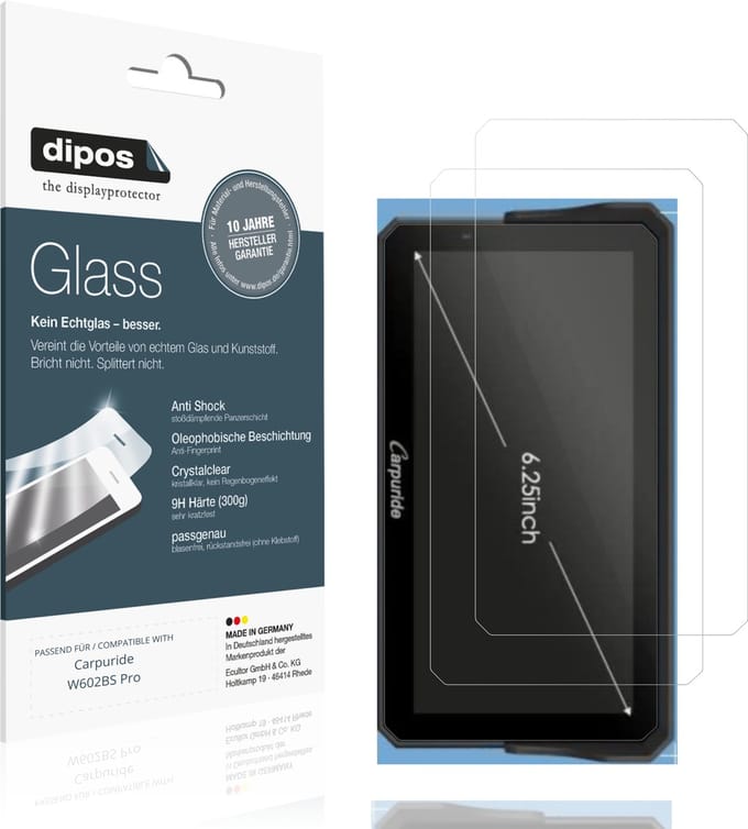 dipos – 2x Pantserfolie geschikt voor Carpuride W602BS Pro | 9H Screenprotector