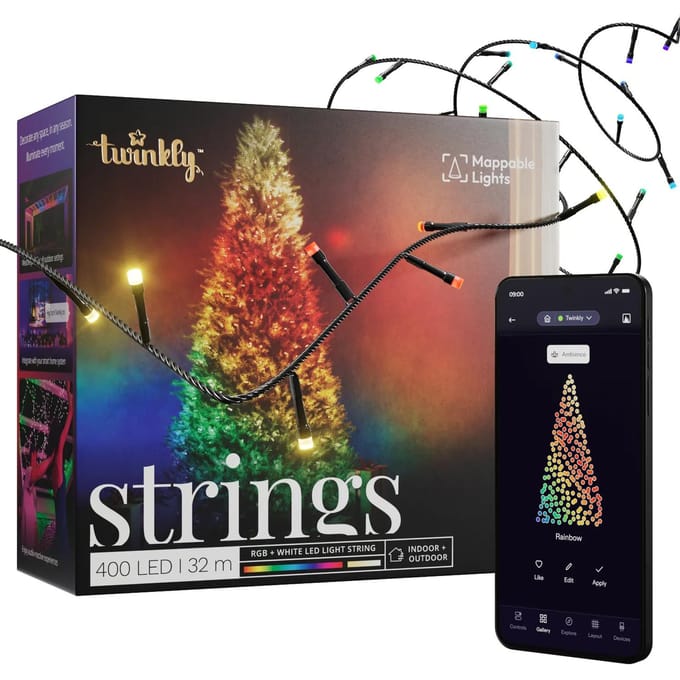Guirlande Twinkly 400 LED RGBW Fil Noir/Prise F (Type UE)