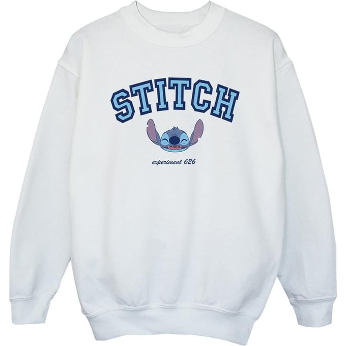 Disney Meisjes Lilo en Stitch Collegiaal Sweatshirt (Wit)