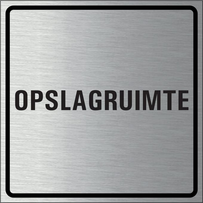 Opslagruimte bordje, geborsteld aluminium 150 x 150 mm