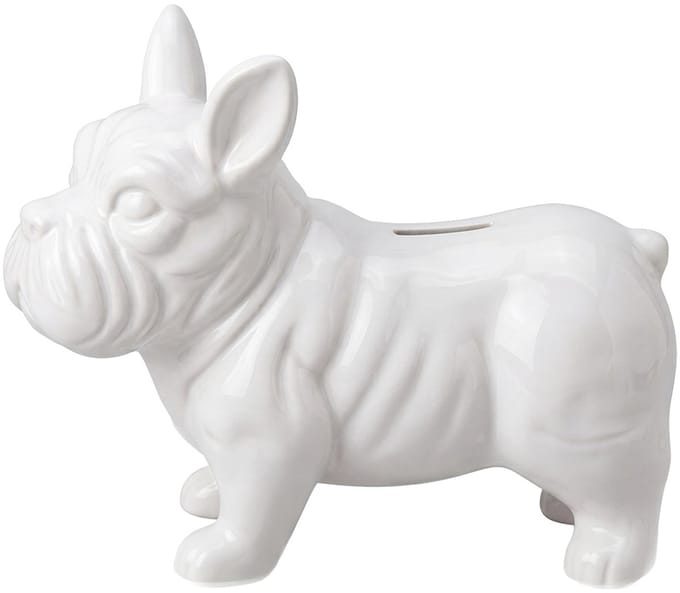 Clayre & Eef Spaarpot Hond Wit Keramiek