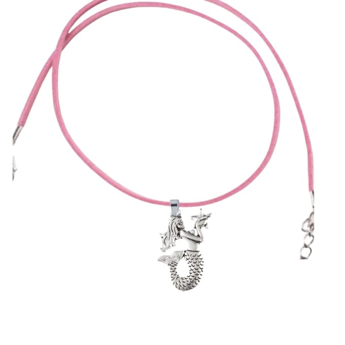 Zeemeermin -ketting- Roze -koord- Charme Bijoux