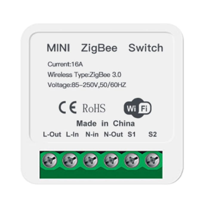 Mini Module de commutation ZigBee 3.0 16A, relais Intelligent, interrupteur de lumière, télécommande avec application, commande vocale ZigBee Type blanc