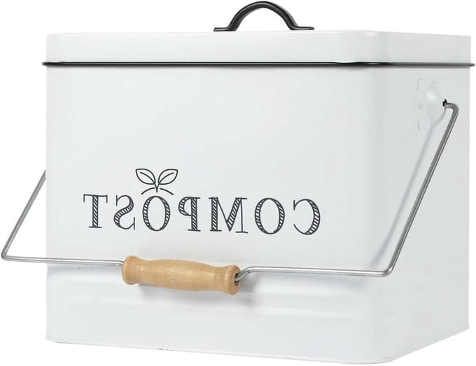 10L Metal Compost Bin - Vintage look, Large Capacity - ME0026