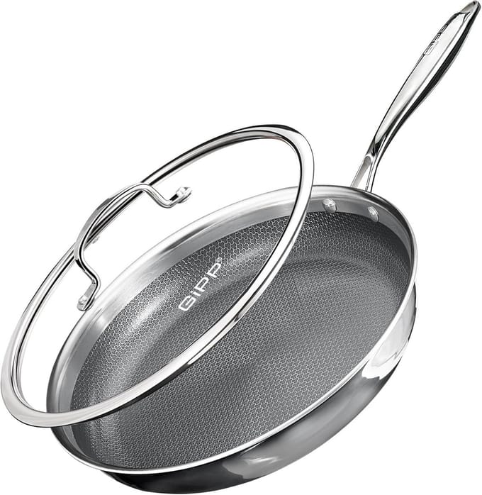 RVS Braadpan 26 cm met Glasdeksel - PFAS/PFOA Vrij, Geschikt voor Inductie