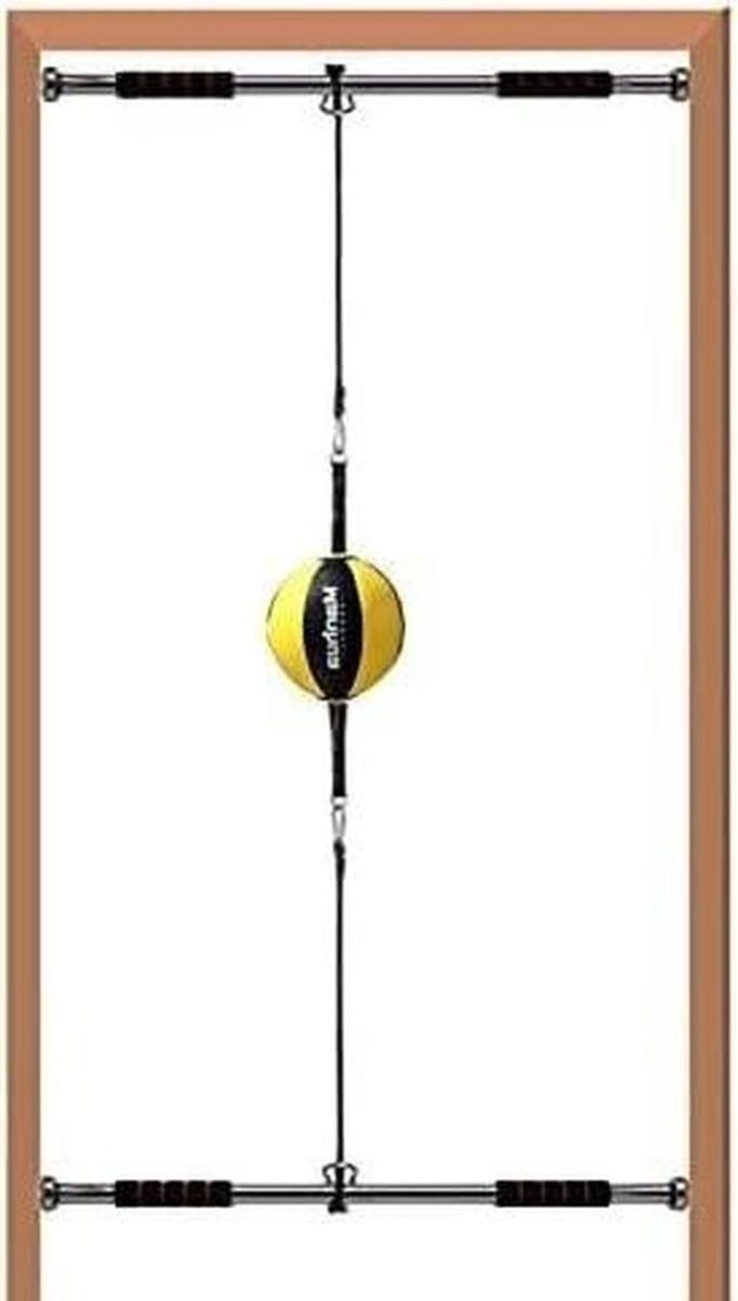 Bokszak - Slagbal - Coördinatie Trainen - Dubbele Bevestiging - 24 cm Diameter - Geel Zwart