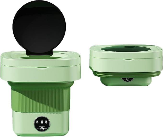 Mini-wasmachine Opvouwbaar - Draagbare Wasmachine - Kleine Was - Compact Ontwerp - 6.5 Liter - Groen